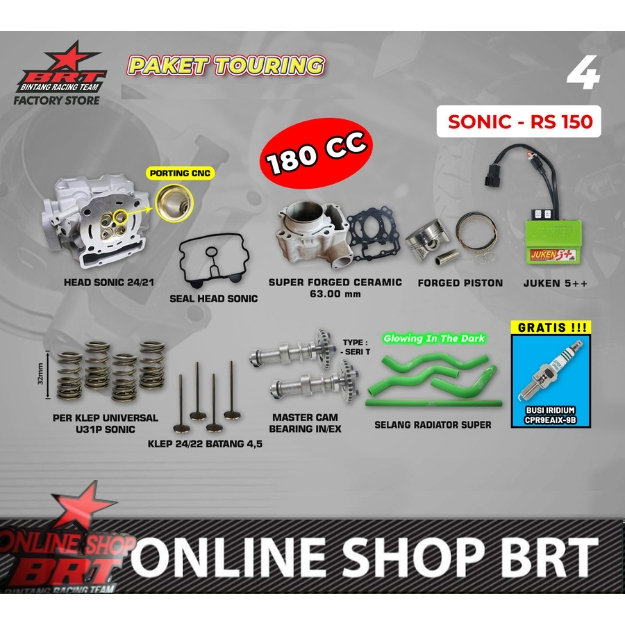 PAKET BORE UP TOURING 4 & 5 BRT SONIC NEW CBR 150 CB 150R SUPRA GTR 150