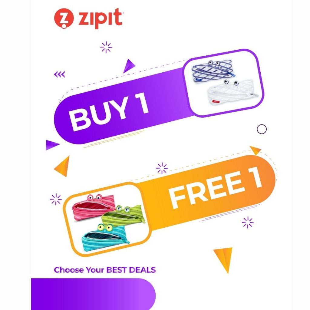 

[B1G1] Zipit Clear Monster Pouch - Putih + Zipit Wildings Pouch