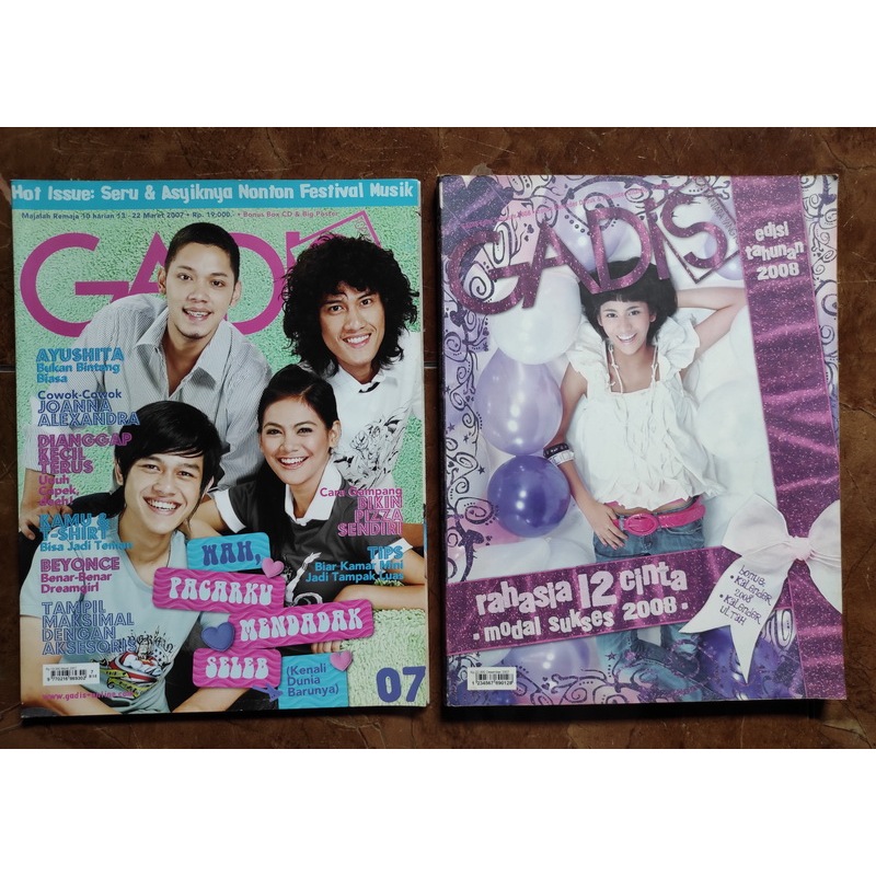 Majalah Gadis 11-22 Maret 2007, dan Edisi Tahunan 2008