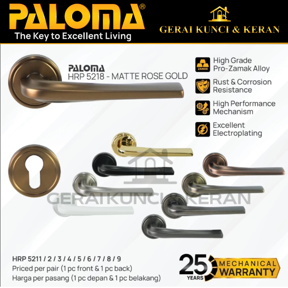 PALOMA HRP 5211 5212 5213 5214 5215 5216 5217 5218 5219 Handle Roses Material Zamak Aloy Leonor Seri