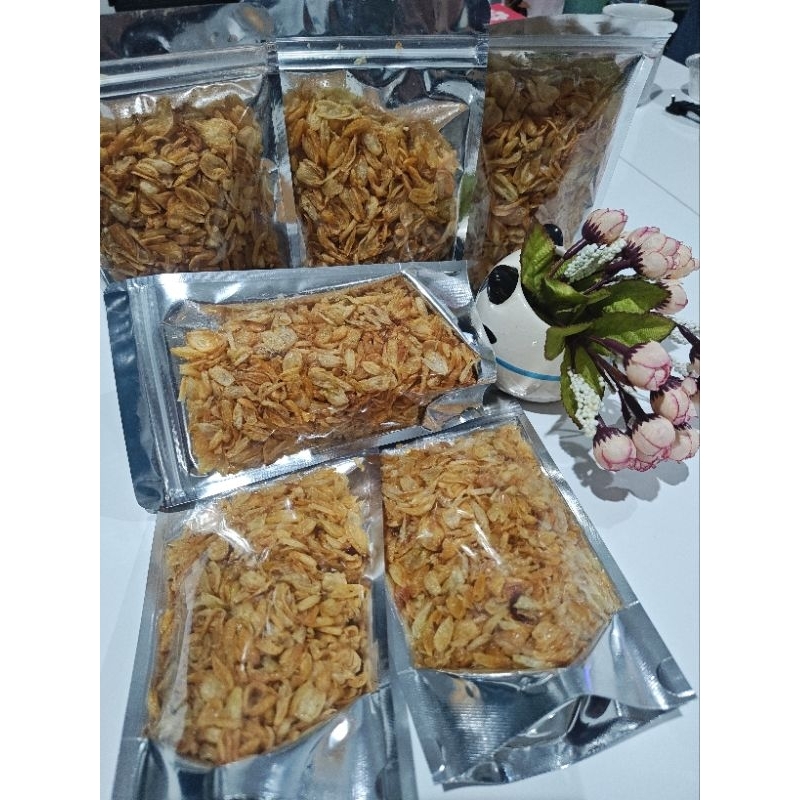 

Bawang Goreng asli Palu 100 gram garing tahan lama dan lebih besar
