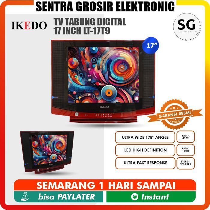 IKEDO TV Tabung Digital 17 inch TV Tabung (LT-17T9) FULL HD DISPLAY MURAH TERBARU 17"
