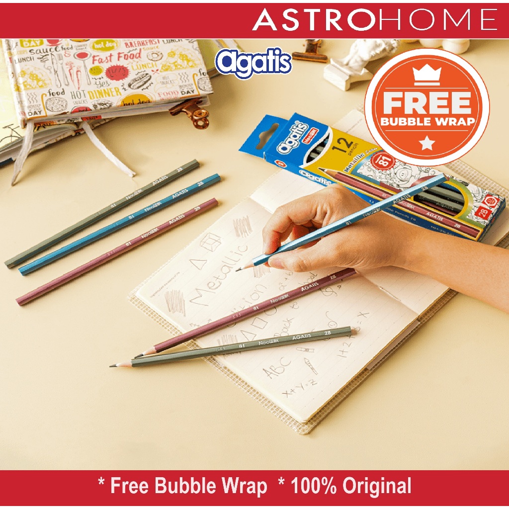 

Pensil Kayu Tulis Ujian Agatis Neopex Metallic Series Pencil 2B (12 Pcs)