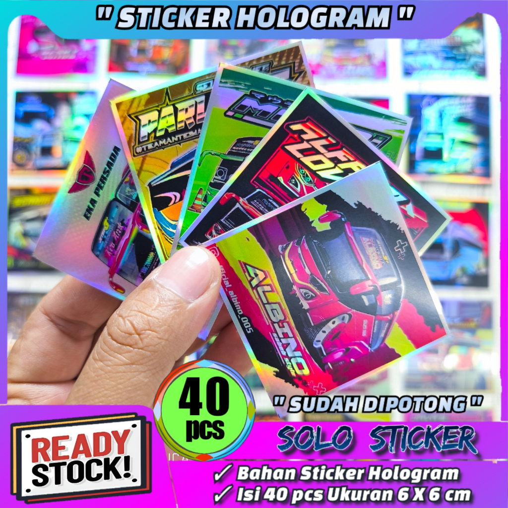 

Stiker Bus Kotak Hologram Isi 40 pc SUDAH DIPOTONG Sticker Telolet Basuri Waterproof Tahan Air