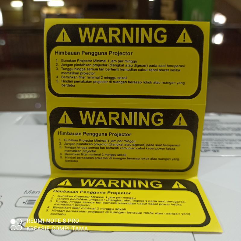 

STIKER LABEL WARNING PROYEKTOR