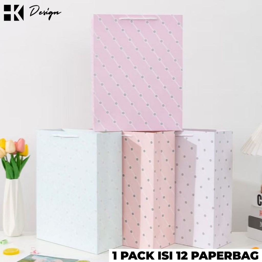 

[94742 12 PCS] PAPERBAG MOTIF UKURAN 38X29X12.5 TAS KADO ULANG TAHUN GOODIE BAG MOTIF