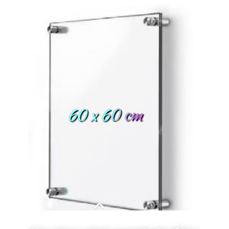 frame akrilik uk 60 x 60 cm lengkap pen dan baut