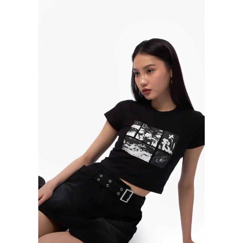 Fitted Graphic Crop Tee - COLORBOX