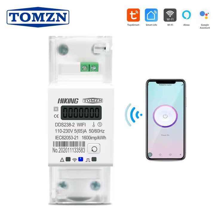 Smart KWH Meter TOMZN WIFI Exim Export Import Power Energy Watt Meter AC Monitoring Listrik 65A time