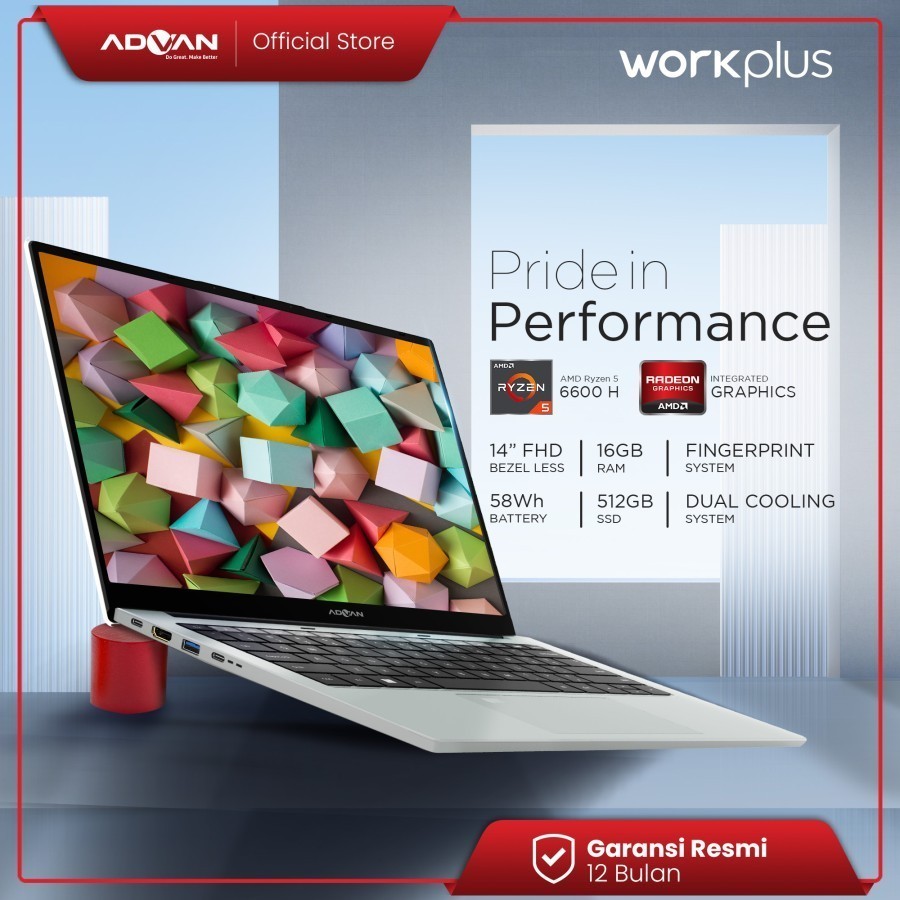 LAPTOP ADVAN WORKPLUS R7-7735/16/512/14"/W11 HOME