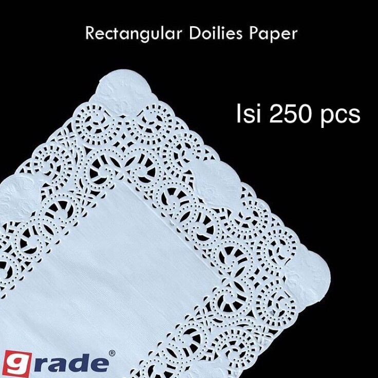 

KODE 98OI Doilies paper persegi 2 x 3 cm kertas renda persegi isi 25 pcs