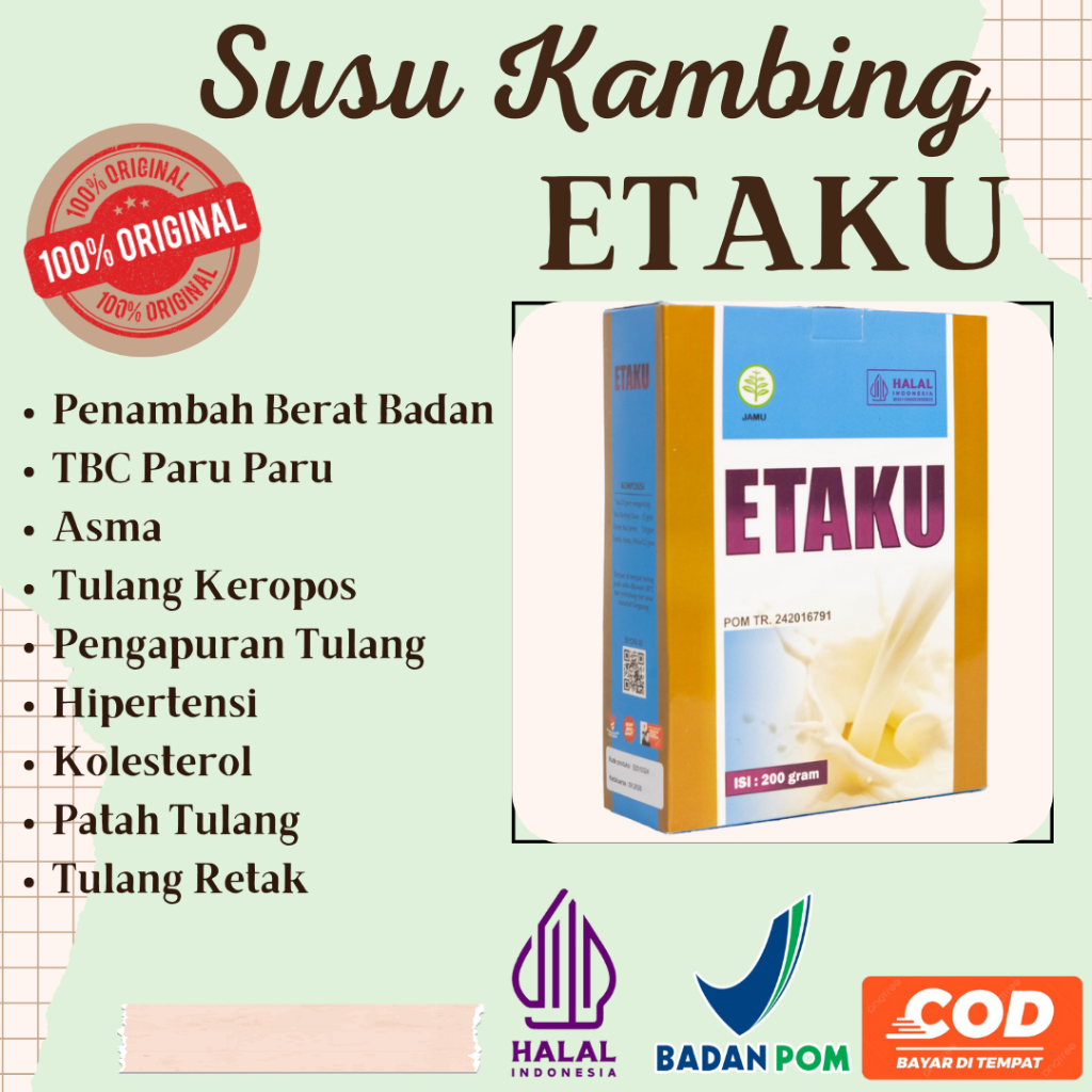 

Susu Kambing Etawa Penambah Berat Badan Peninggi Badan Pengapuran Tulang Flek Paru Paru TBC Patah Tulang