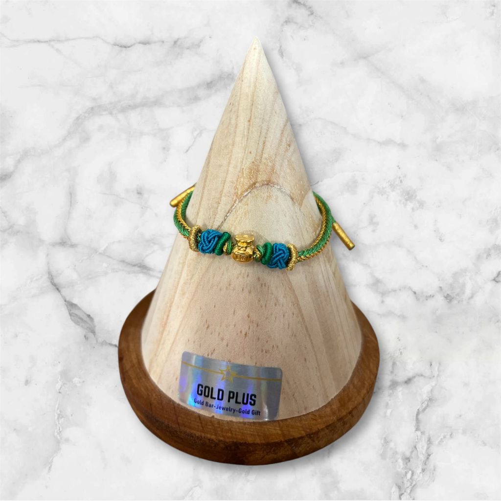 Gelang Charm - Emas 24K - tali kepang