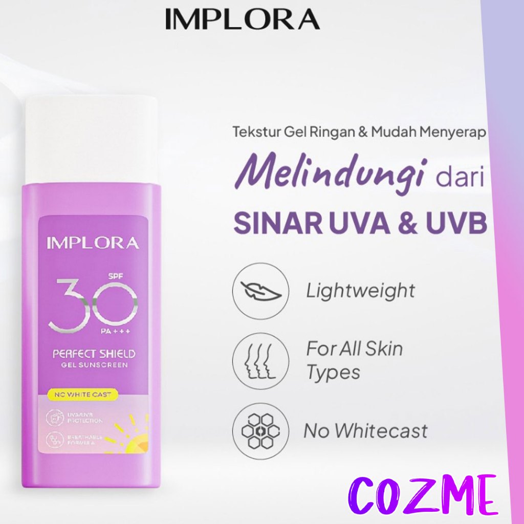 IMPLORA Perfect Shield Gel Sunscreen SPF 30 PA+++ 50mL