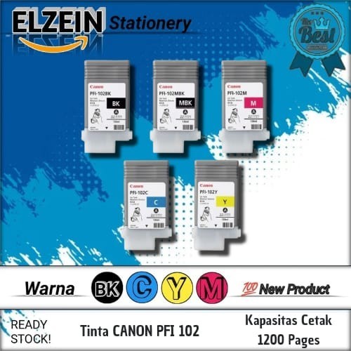 Cartridge Tinta Compatible Canon PFI102 PFI 102 Printer Canon iP500, iP510, iP600, iP605, iP610, iP6