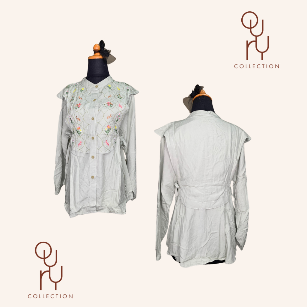 KEMEJA ATASAN WANITA KATUN MOTIF BUNGA