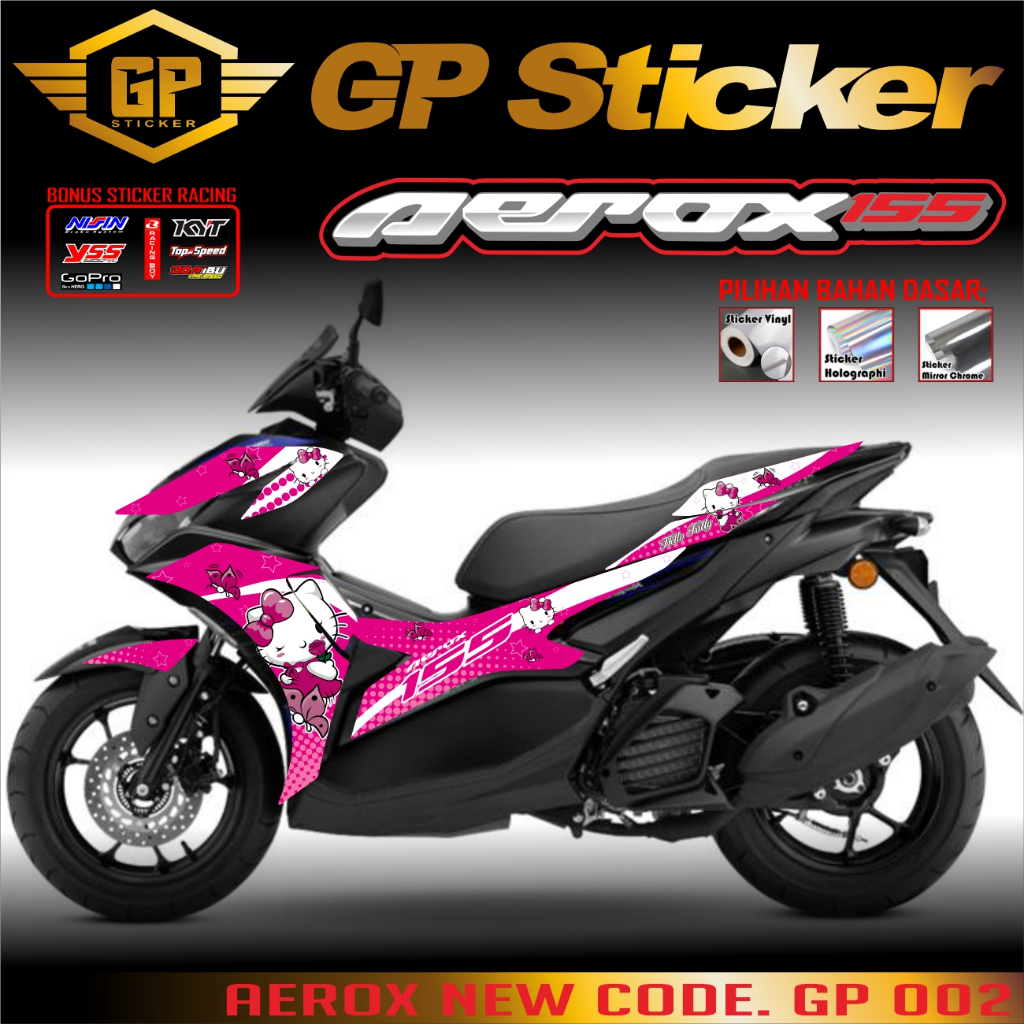 Stiker Aerox New Sticker Motor New Aerox 155 New 2021 - 2025 Variasi Aksesoris Sticker AEROX GP 002