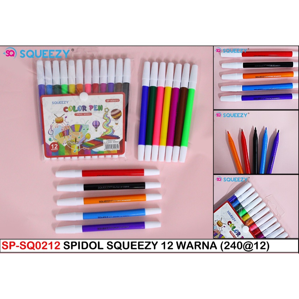 

SQUEEZY Spidol 12 warna (SQ-0212)