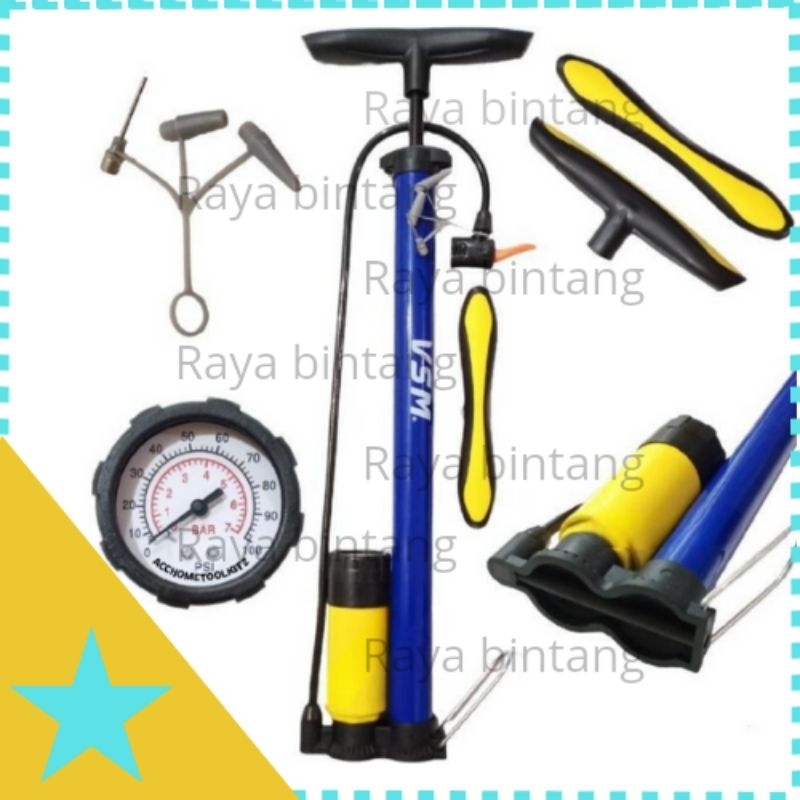 Pompa ban VSM sepeda mobil motor besi alloy balon bola roda