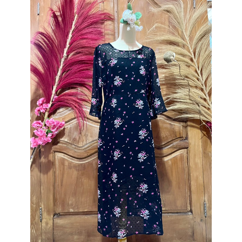 Dress bunga sifon rubiah