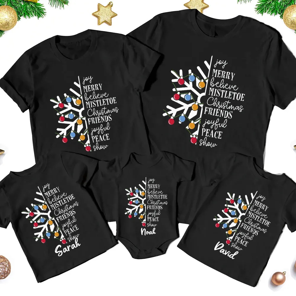 Baju Kaos Natal Couple Keluarga Custom Nama Family - Believe | Baju Tshirt Seragam Merry Christmas R