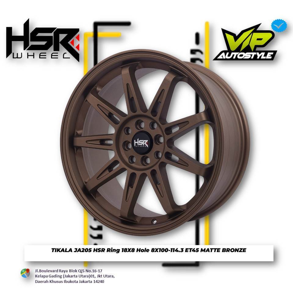 Velg Mobil Ring 18 Suzuki Baleno,freed, raize R18 HSR TIKALA Warna Bronze - HSR jakarta