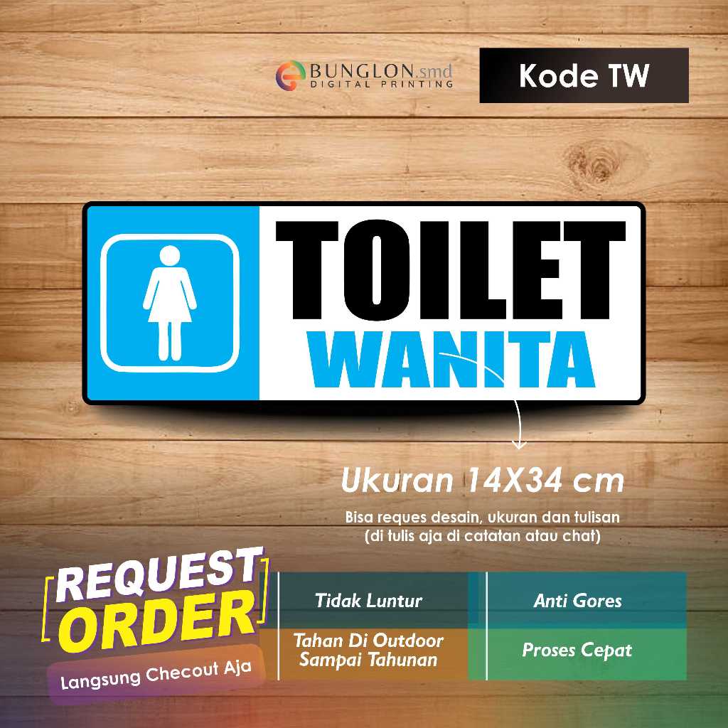 

STIKER TOILET WANITA + LAMINASI KODE TW BIRU