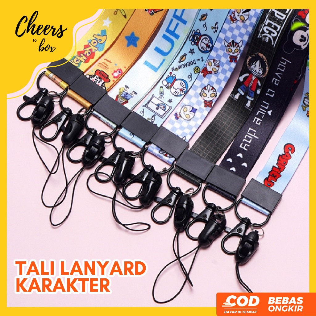 

[T002 - PART 3] Tali Lanyard HP Strap / Tali Gantungan Serbaguna / Tali Leher Karakter Lucu / Tali Aksesoris / Kunci / Handphone / Id Card / Pouch / Earphone