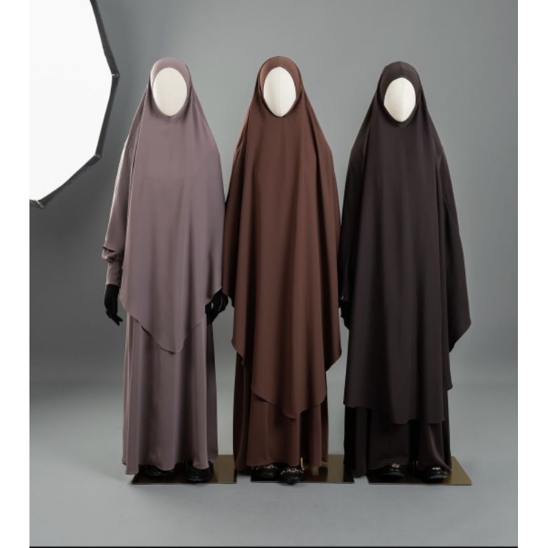 khimar bandana by Zaysaku bahan illyana silk warna sea strom