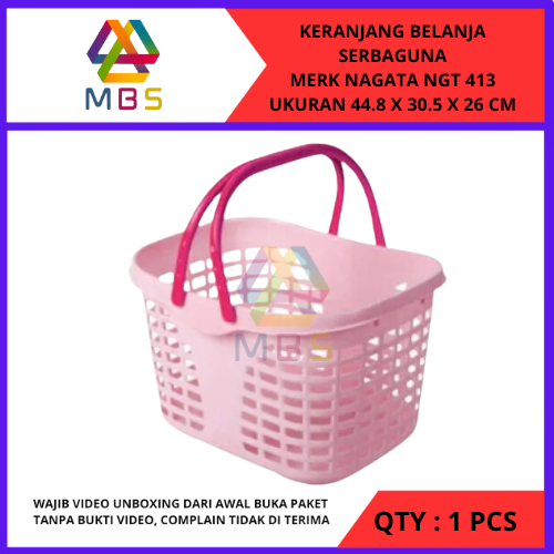 KERANJANG BELANJA SAYUR SERBAGUNA MERK NAGATA NGT 413 UKURAN 49.8 X 30.5 X 26 CM BAHAN TEBAL KUAT