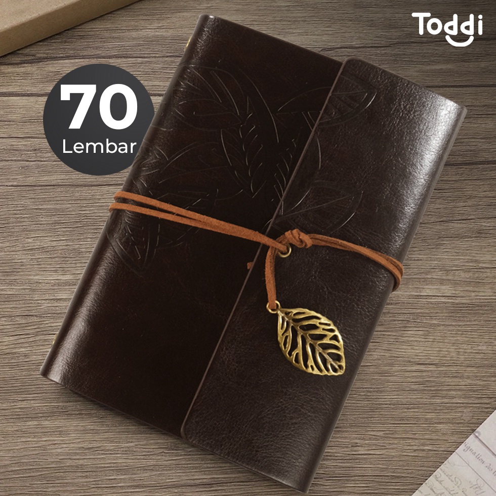 

KODE Z7HTY Buku Catatan Binder Kulit Retro Leaf B66 OMOT8MCF Coffee