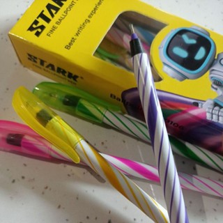 

GS (12 pcs) PENA/ Pulpen Motif Ulir Stark/X2/X5 fine Ballpoint Pen 12pcs