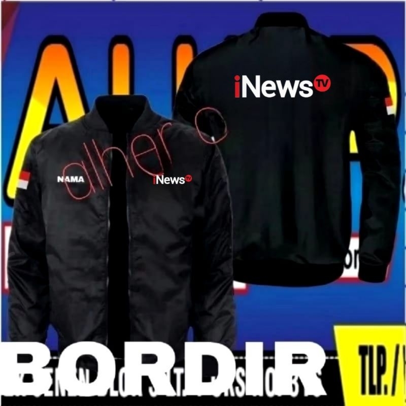 Jaket bordir inews TV Jaket inews TV Jaket bomber inews TV Jaket kerja inews TV Jaket seragam inews 
