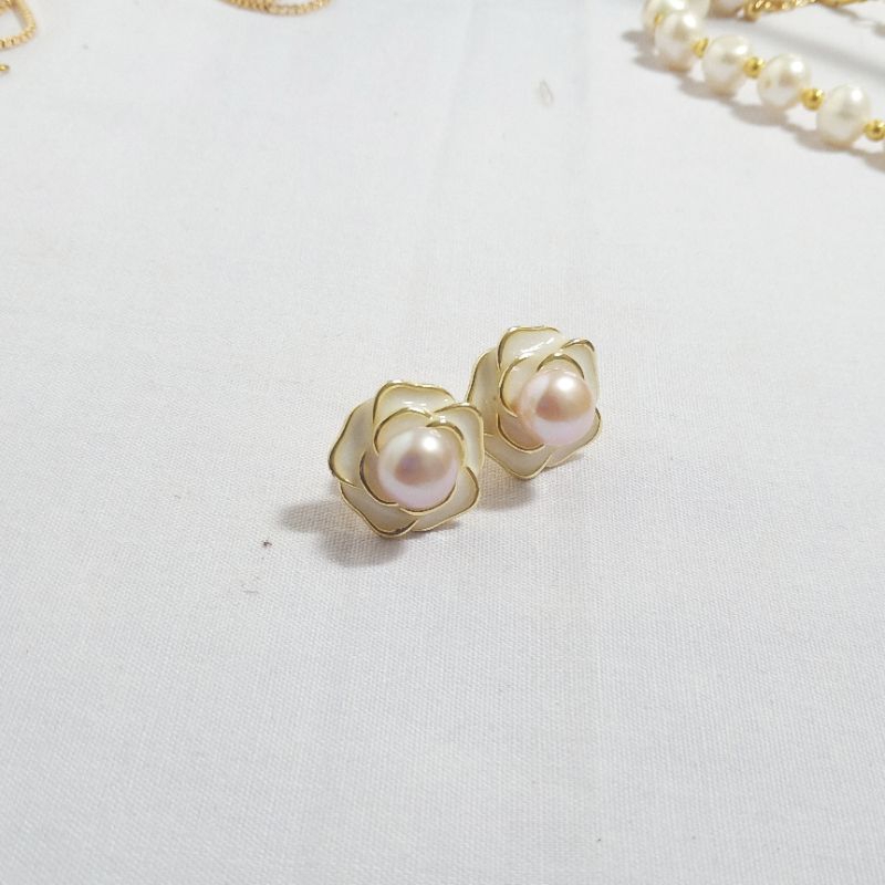 Giwang rose mutiara air tawar || giwang mutiara lombok