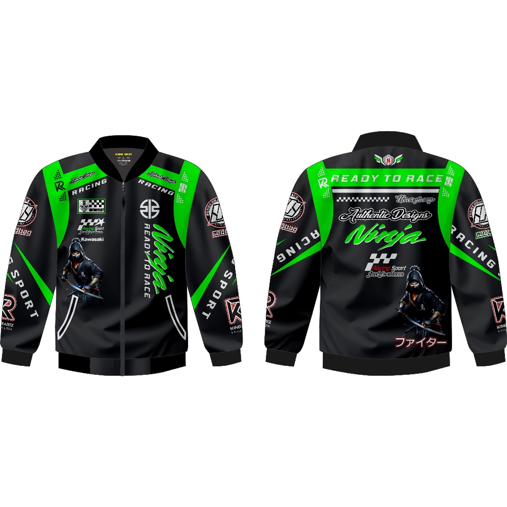 ￼Jaket Sunmori Team Kawasaki Internasional Jaket Racing Jaket Pria Jaket Motor Nascar Jacket