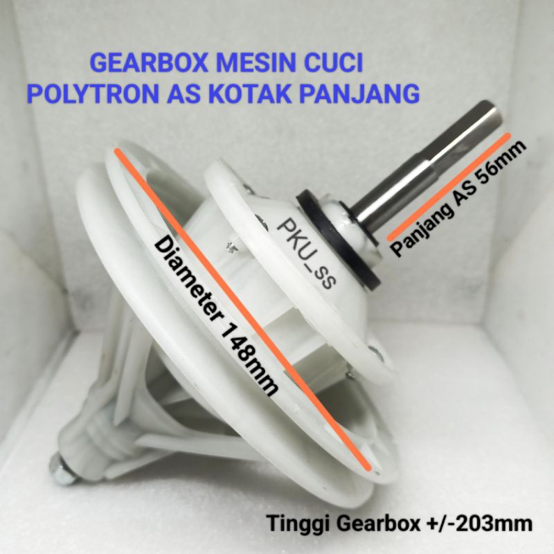 GEARBOX GEAR MESIN CUCI POLYTRON TINS  AS KOTAK PANJANG /GEAR BOX MESIN CUCI POLYTRON
