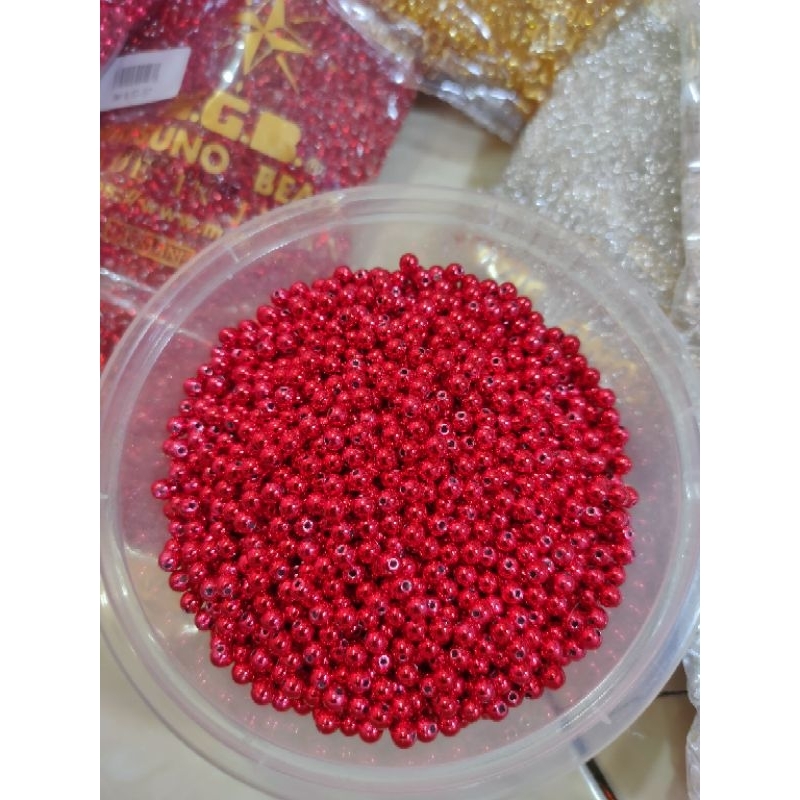 mutiara mgb Jepang ori ukuran 4mm & 3mm per 10gram / payet mutiara MGB ORI / Payet mutiara asli jepa