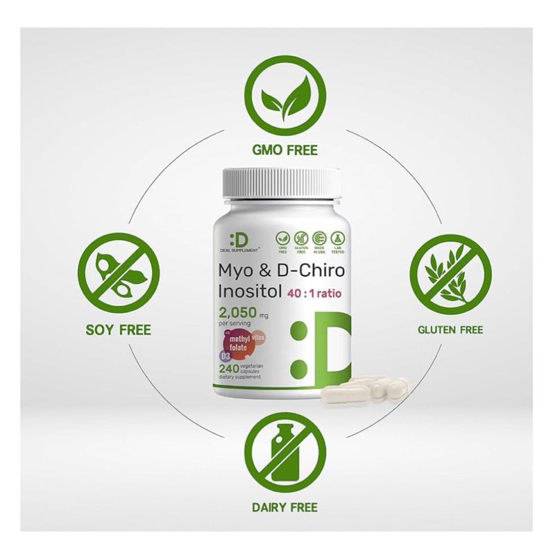 Deal Supplement Myo-Inositol & D-Chiro Inositol 2050 mg - 240 Capsules