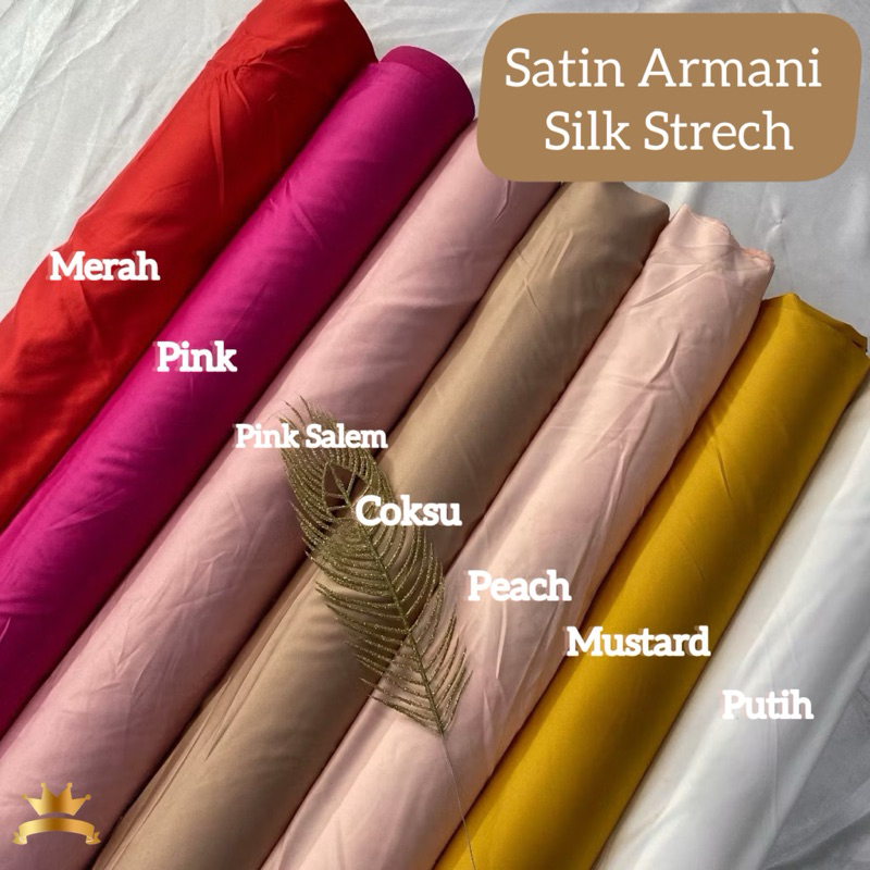Kain Satin Strech LV Crepe Satin Polos Original Premium Mewah