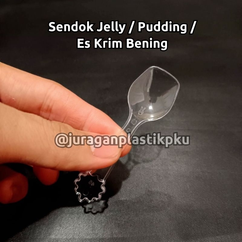 Sendok Pudding / Jelly / Eskrim / Yogurt isi 100pcs/pack Bening | STG Sendok Agar Agar Ice Cream