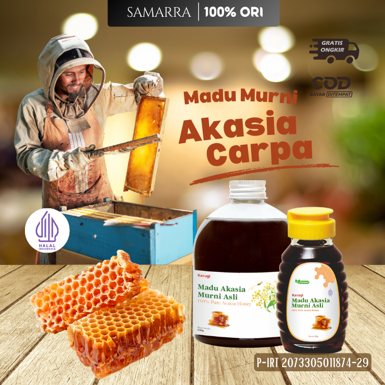 

Kanagi Madu Murni Nektar Akasia Carpa (Raw Honey) Asli Hutan Riau Sumatera Sertifikat Dinkes P-IRT