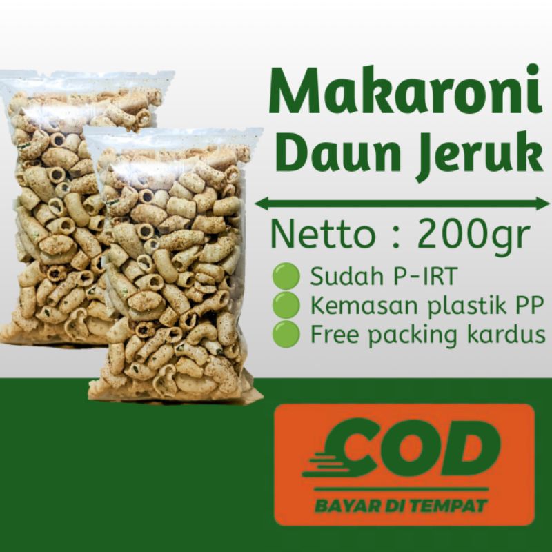 

Makaroni Asin/Pedas Daun Jeruk Kemasan Ekonomis 200gr.