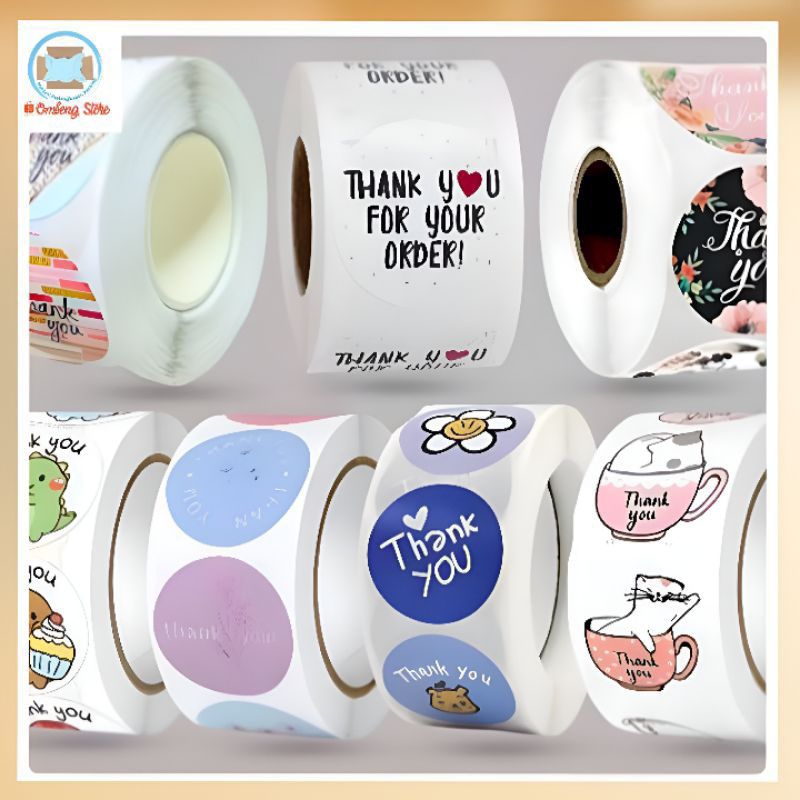 

[100PCS] STIKER THANK YOU ROLL/STIKER TERIMA KASIH / STIKER AMPLOP / STIKER WARNA / ADHESIVE SEAL LABEL ROLL STIKER