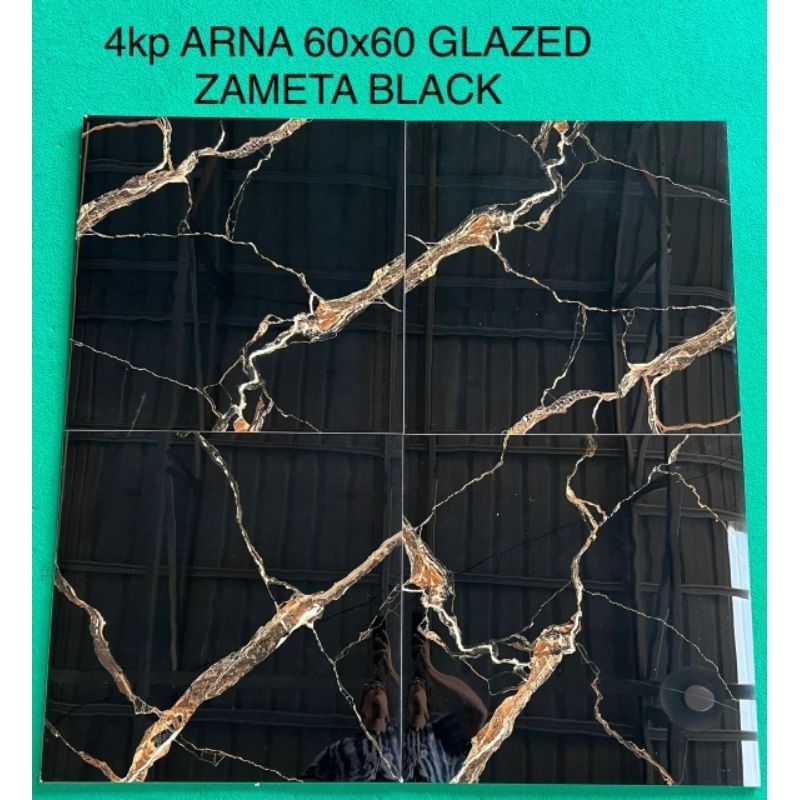 granite Arna 60x60 Glazed Zameta Black Kualitas Super