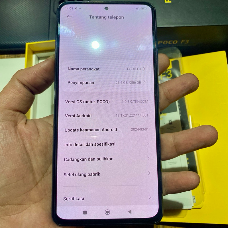 xiaomi poco f 3 ram 8/256 full ori snap 870 resmi