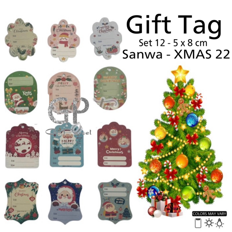 

( Lsn 12 Pc ) SANWA GIFT CARD NATAL - HANG TAG SANSAN WAWA / KARTU UCAPAN - GREETING CARD GIFT TAG MERRY CHRISTMAS / XMAS