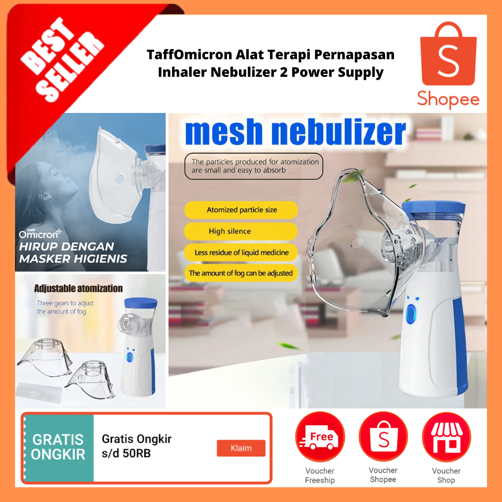 Alat Terapi Pernapasan Inhaler Nebulizer 2 Power Supply / Alat Penyemprot Asma Nebulizer Sesak Nafas