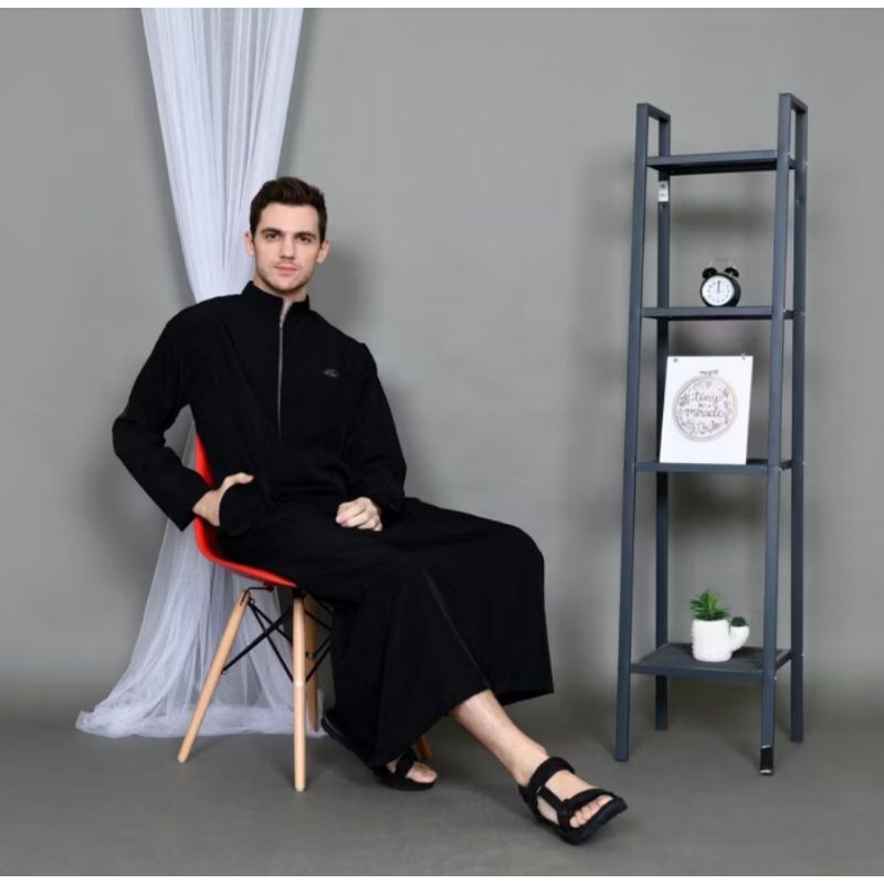 Jubah Khaleed Polos Hitam-Gamis Koko Jubah