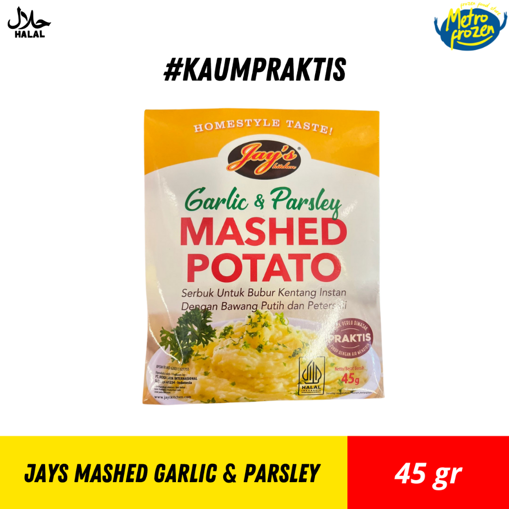 

JAY's Mashed Potato Garlic & Parsley 45gr //serbuk bubur kentang instan bawang putih peterseli