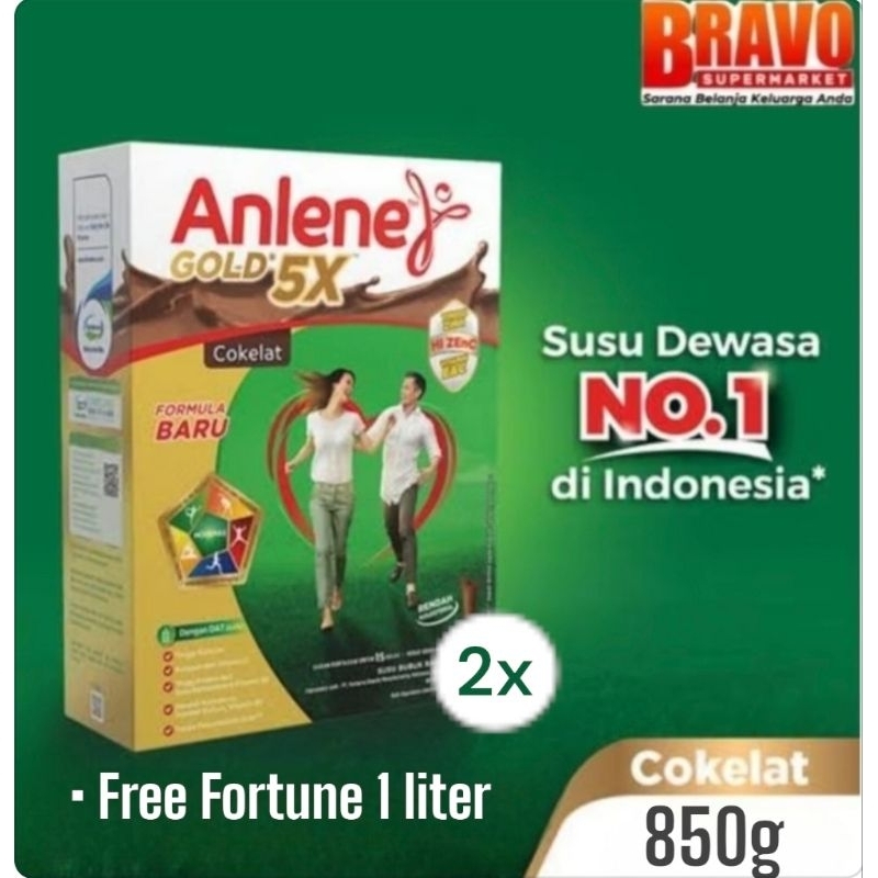

PROMO | Anlene Gold 5X Susu Bubuk Dewasa Original 2 x 850g - Nutrisi Tinggi Kalsium untuk Tulang, Sendi, dan Otot ( FREE Fortune 1 liter)
